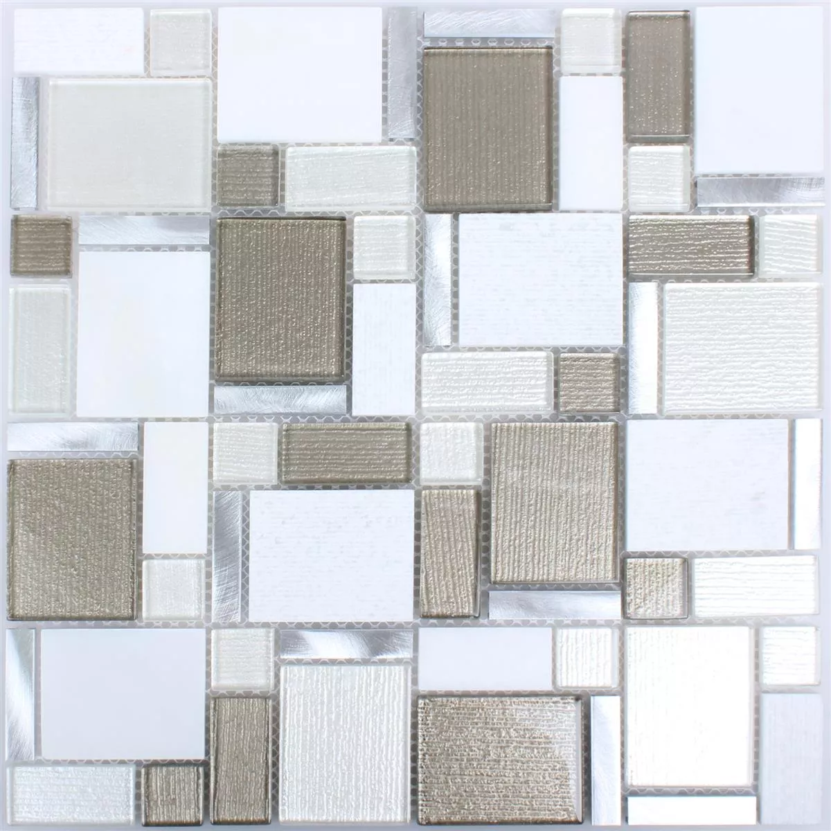 Mosaico Materiale Mix Echo Bianco Beige