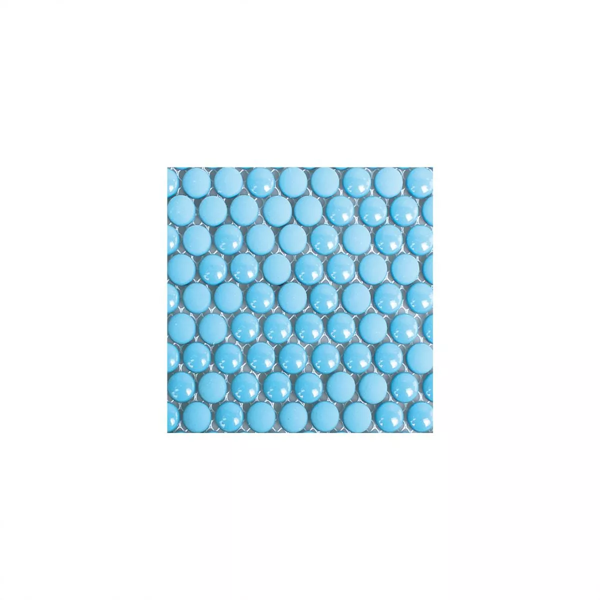 Campione Mosaico Di Vetro Piastrelle Bonbon Rotonda Eco Blu