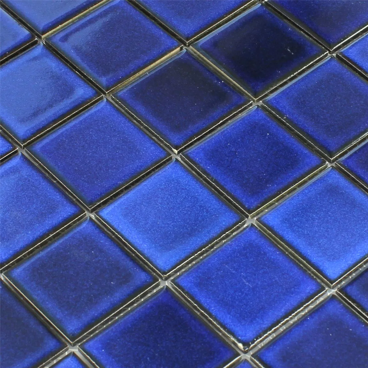 Campione Mosaico Specchio Di Ceramica Blu Uni