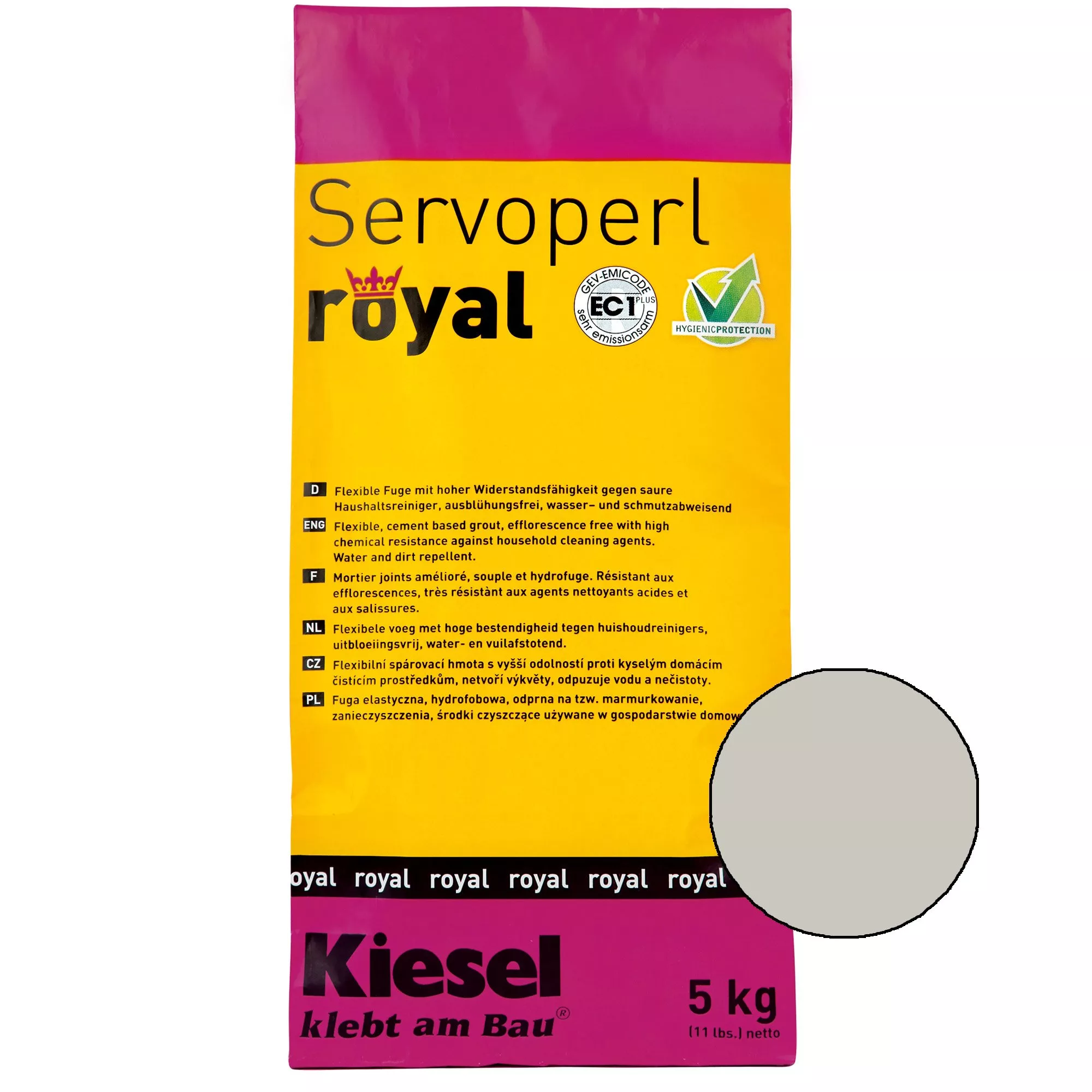 Kiesel Servoperl royal - Giunto flessibile, idrorepellente e antisporco (5KG grigio argento)