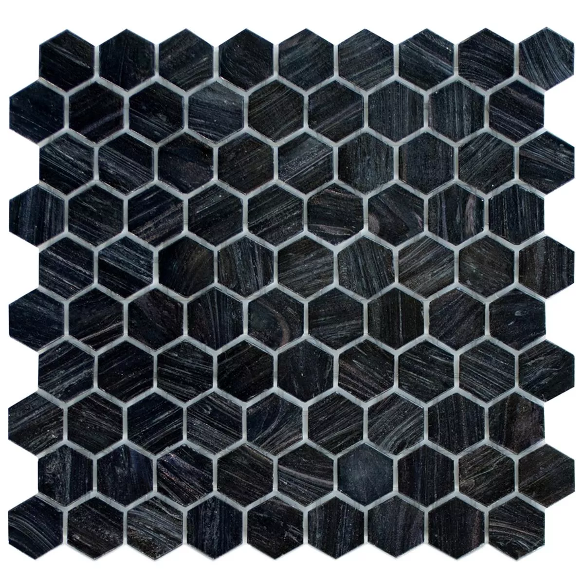 Mosaico Di Vetro Piastrelle Trend-Vi Esagono 260 Antracite