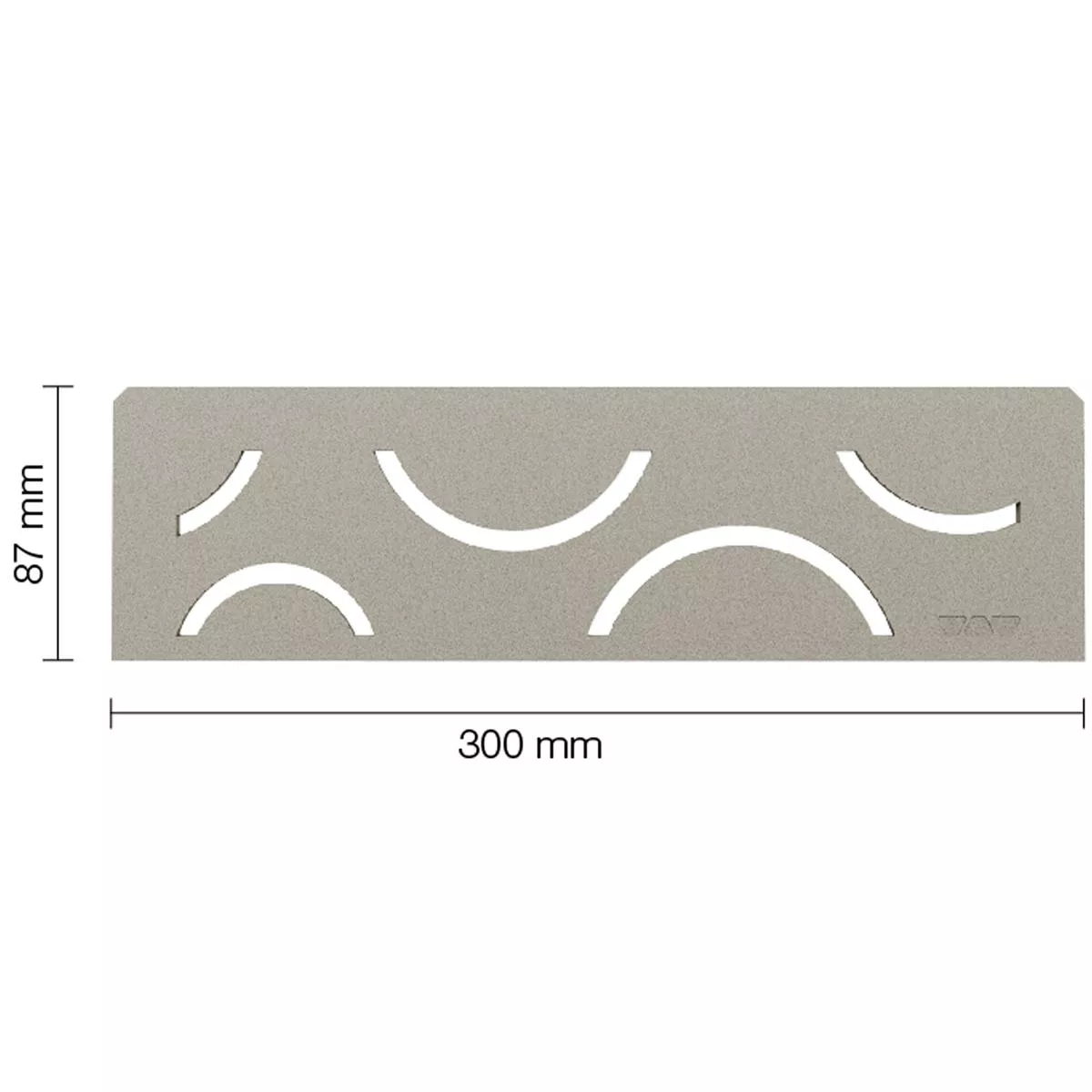 Mensola a muro per nicchia Schlüter rettangolare 30x8,7 cm Curve Grey