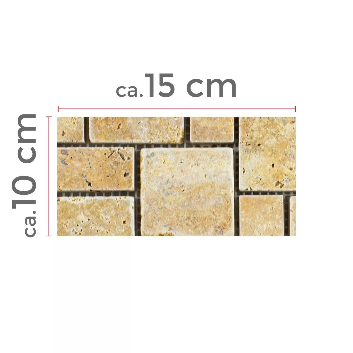 Campione Pietra Naturale Travertino Mosaico LaGrange Oro