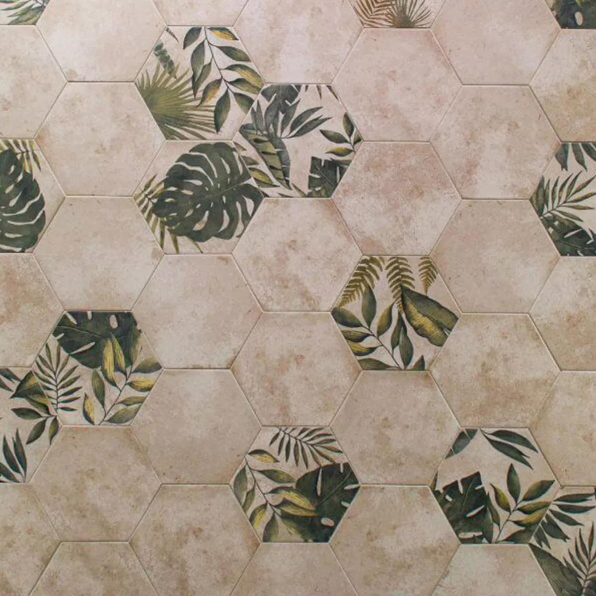 Gres Porcellanato Piastrelle Honiara Esagono Decorative Verde 22,5x25,9cm Decorative