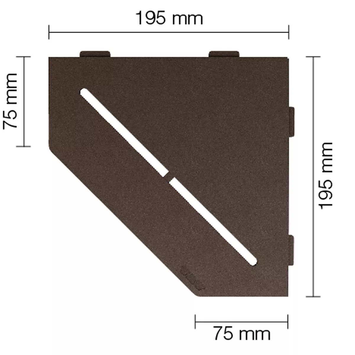 Mensola a muro Mensola per doccia Schlüter a 5 angoli 19,5x19,5 cm Bronzo puro