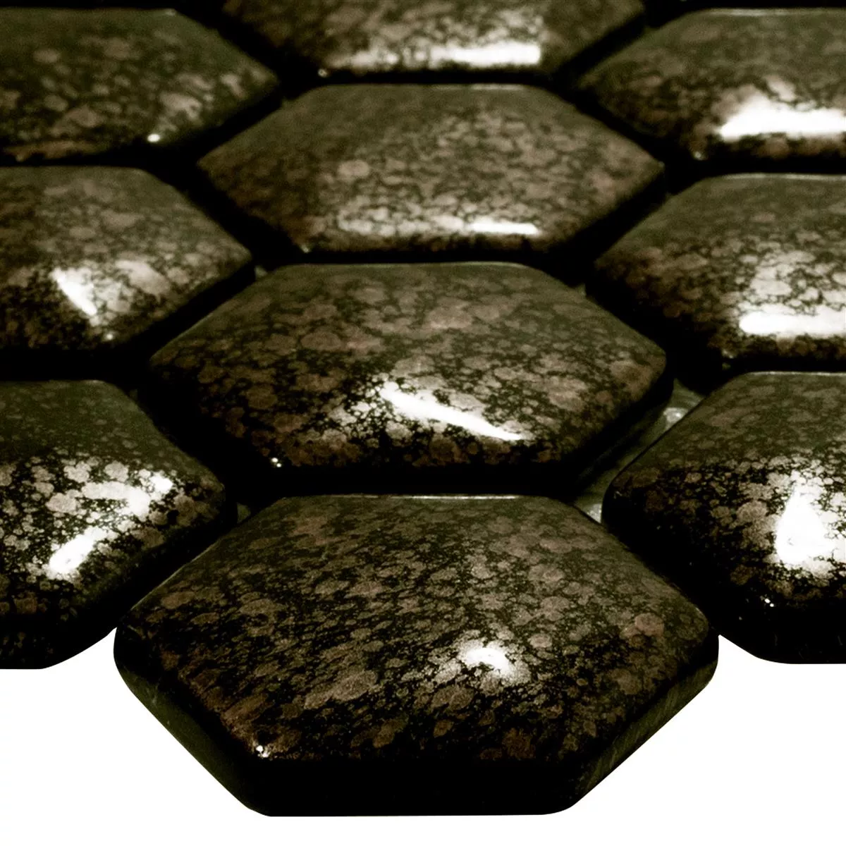 Mosaico Di Vetro Piastrelle Leopard Esagono 3D Oro Mosaico Di Vetro Piastrelle Leopard Esagono 3D Oro