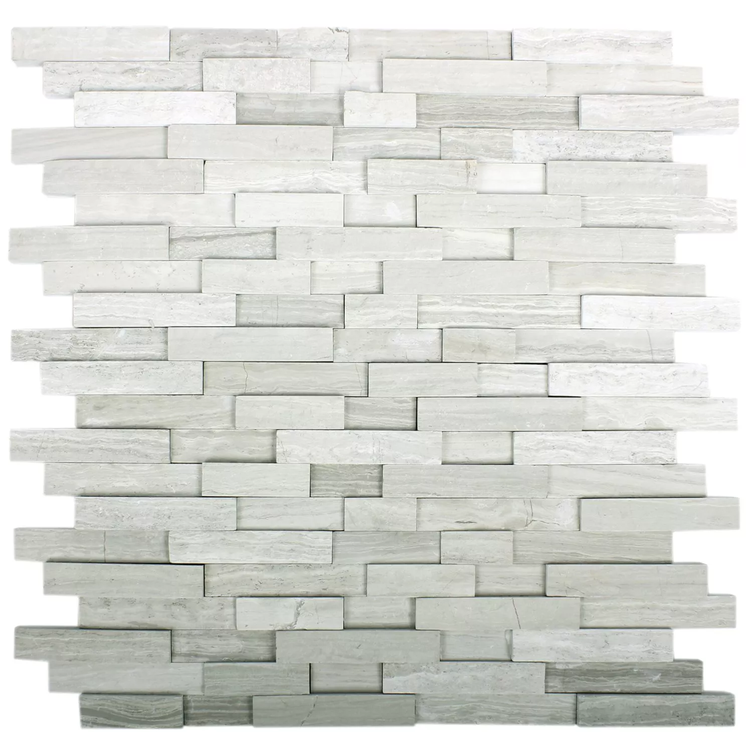 Mosaico Marmo Stettin 3D Brick Grigio