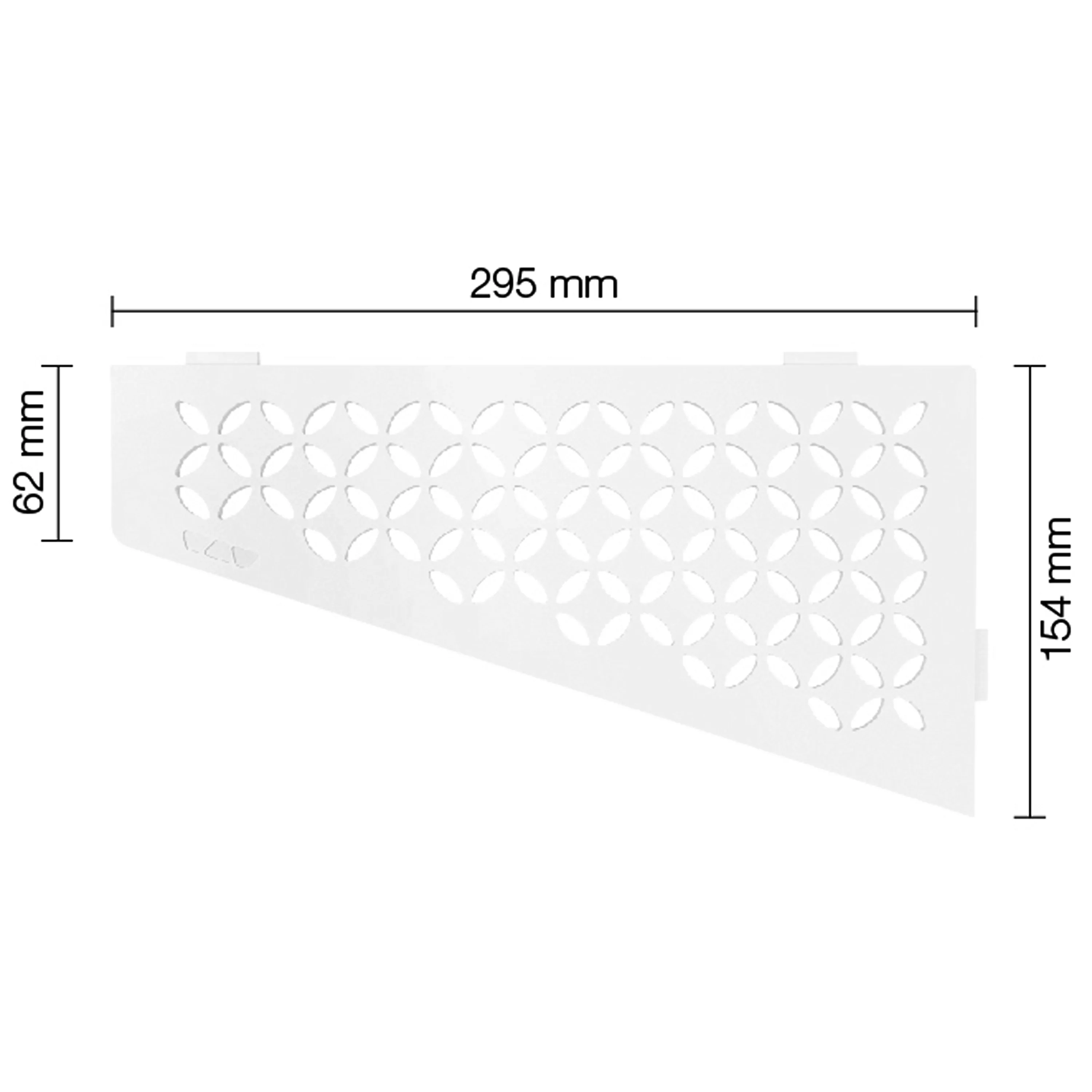 Mensola a muro Mensola per doccia Schlüter quadrata 15,4x29,5 cm floreale bianco