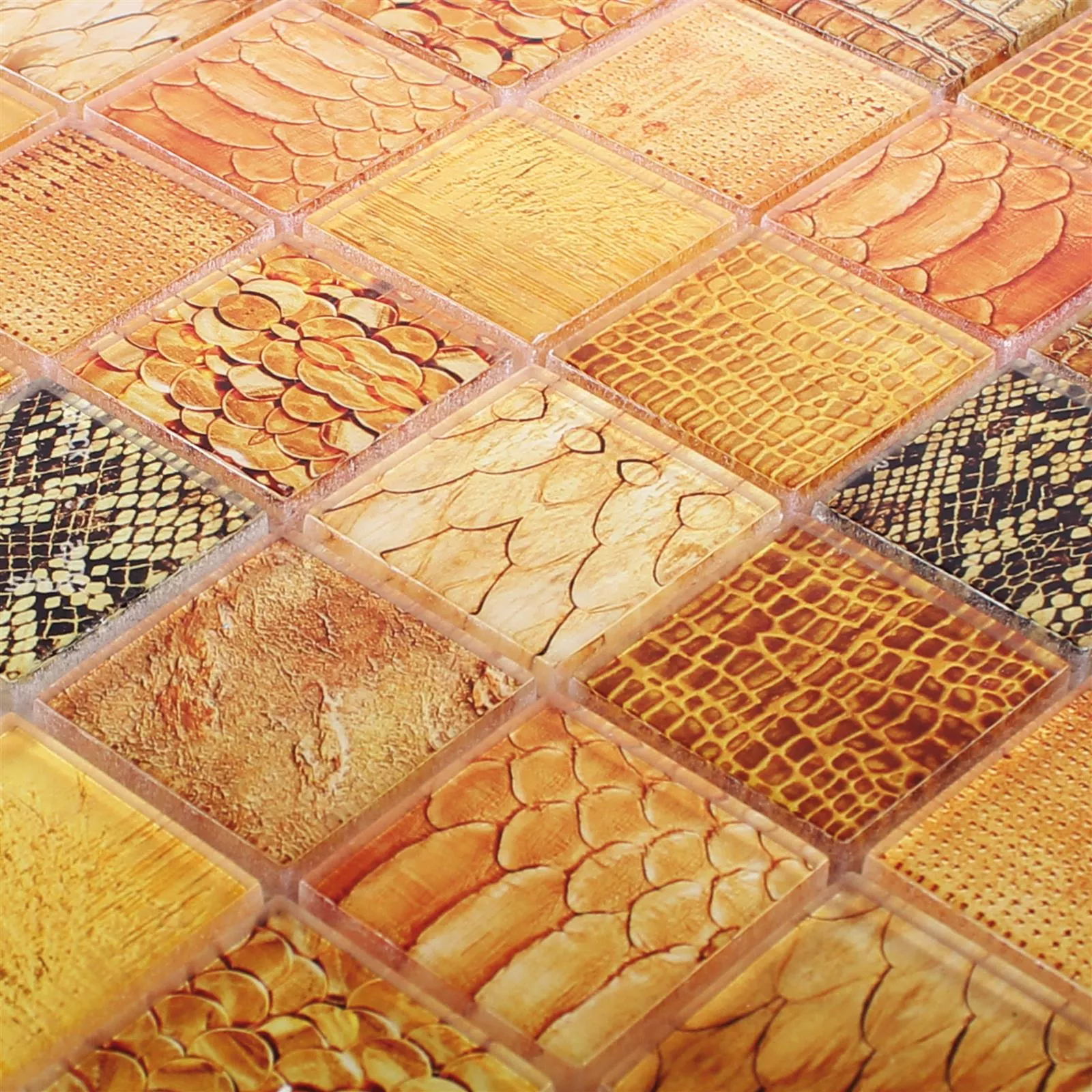 Mosaico Di Vetro Piastrelle Python Arancione