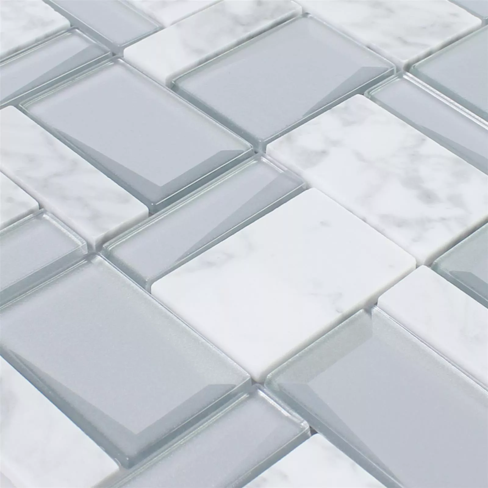 Vetro Mosaico In Pietra Naturale Lapseki Bianco Argento