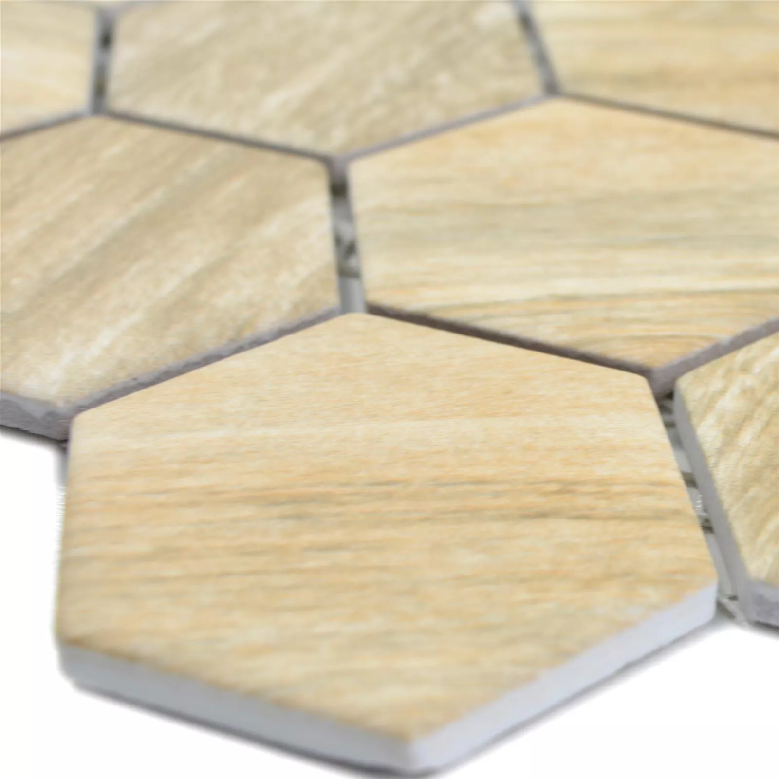 Ceramica Mosaico Duponti Esagono Legno Ottica Beige Ceramica Mosaico Duponti Esagono Legno Ottica Beige