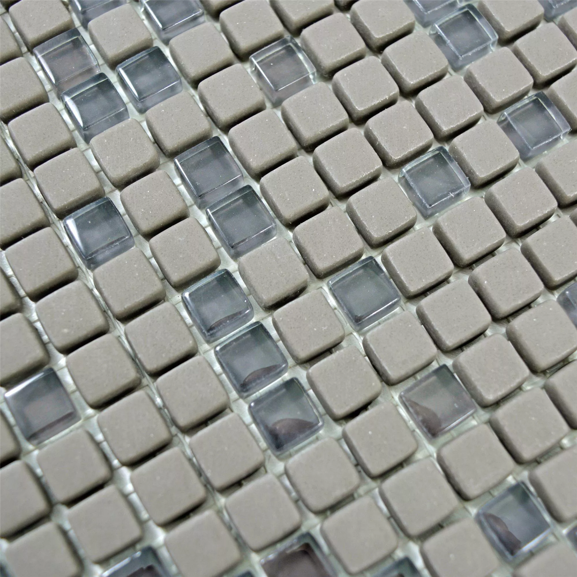 Mosaico Di Vetro Piastrella Kassandra Grigio Marrone Opaco