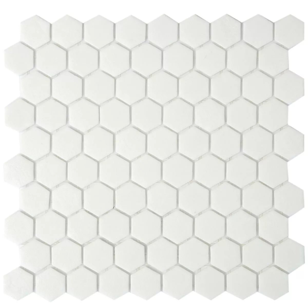 Mosaico Di Vetro Piastrelle Trend-Vi Esagono 160 Bianco