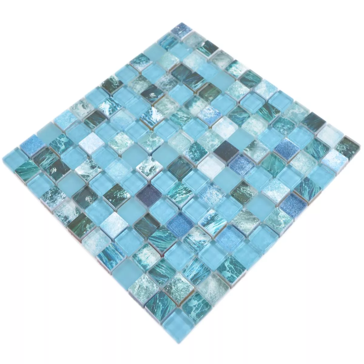 Mosaico Di Vetro Piastrelle Cornelia Ottica Retrò Verde Blu