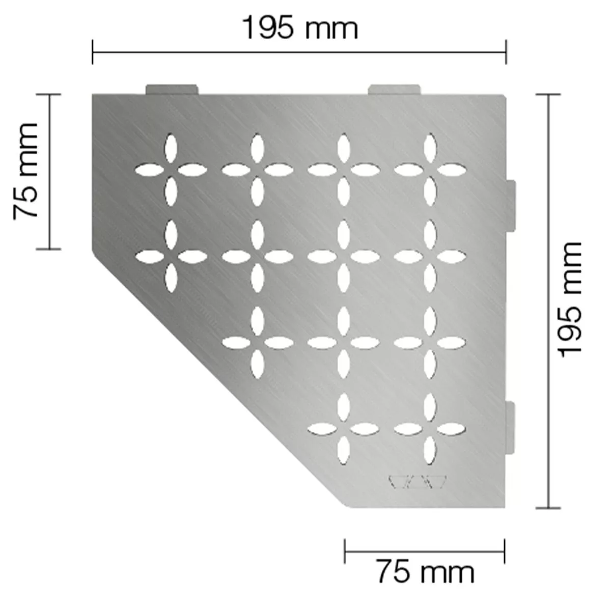 Mensola a muro Mensola per doccia Schlüter 5agon 19,5x19,5 cm argento floreale