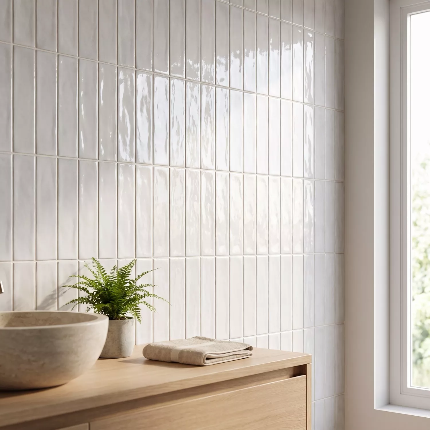 Alcacer Bianco Lucida Rustico 7,5x30 cm Blanco