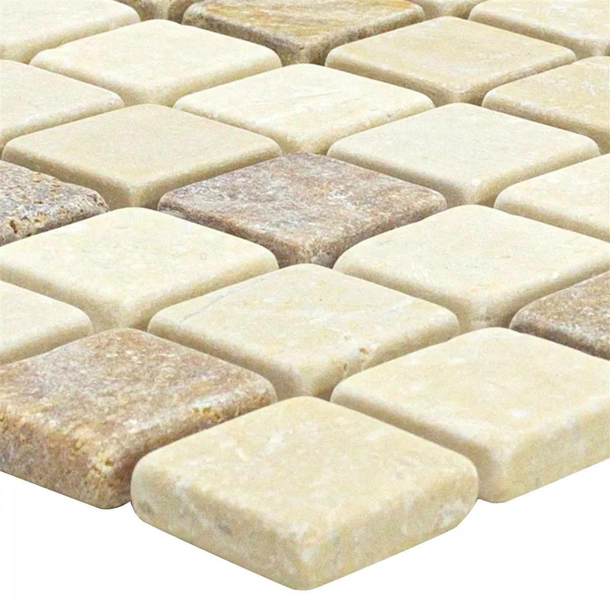 Campione Marmo Mosaico In Pietra Naturale Piastrelle Lorentes Marrone Chiaro Mix