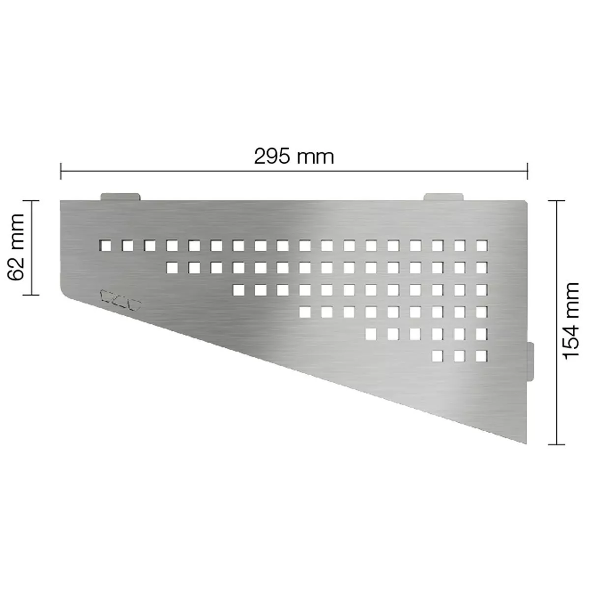 Mensola a muro Mensola per doccia Schlüter quadrata 15,4x29,5 cm quadrata argento