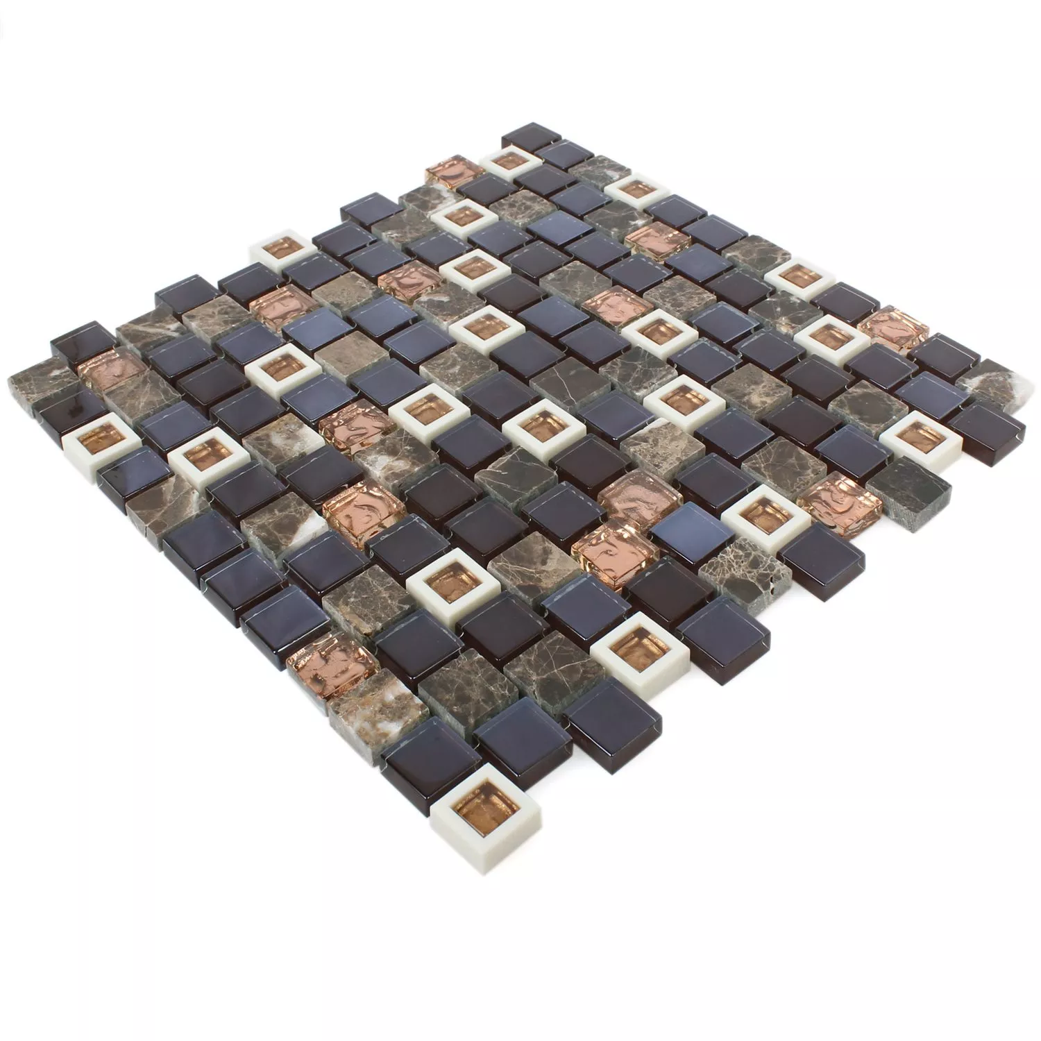 Campione Vetro Plastica Pietra Naturale Mosaico Historico Marrone