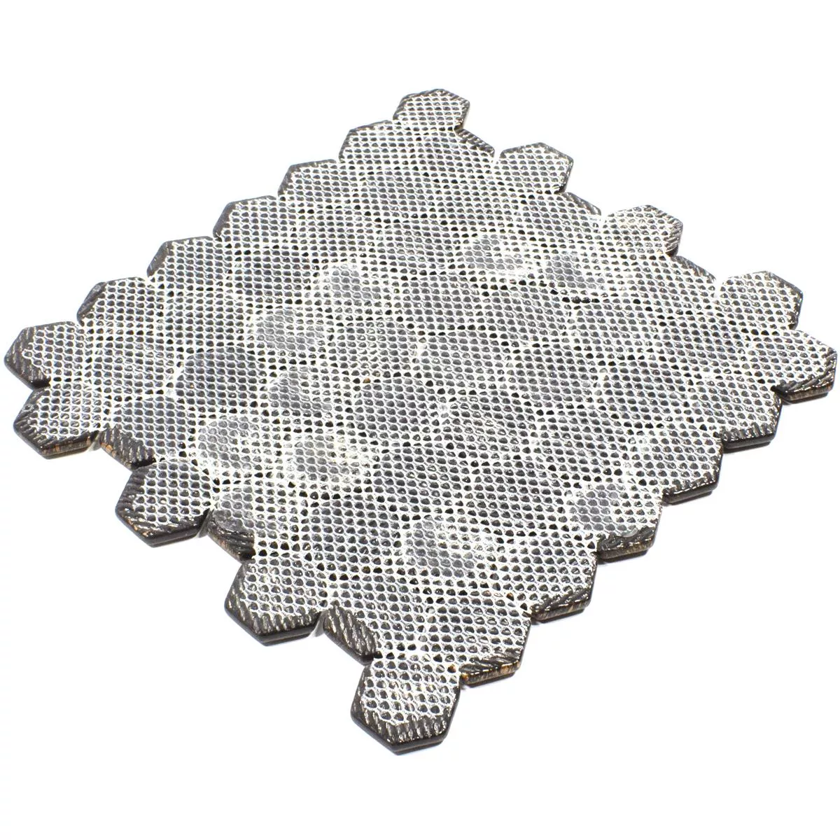 Campione Mosaico Di Vetro Piastrelle Leopard Esagono 3D Grigio