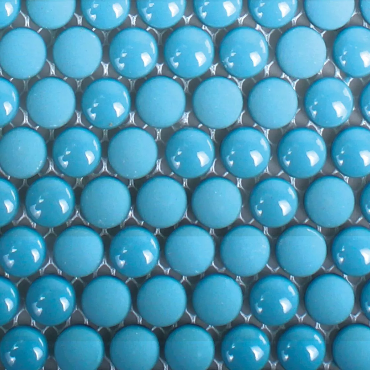 Campione Mosaico Di Vetro Piastrelle Bonbon Rotonda Eco Blu