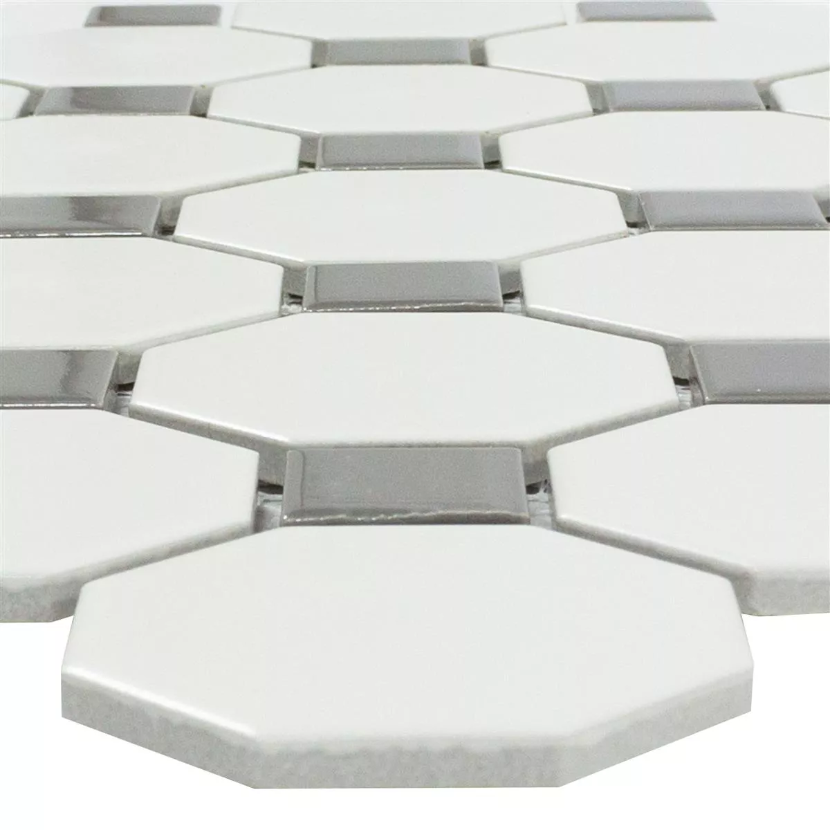 Mosaico Ceramica Ottagono Navajo Bianco