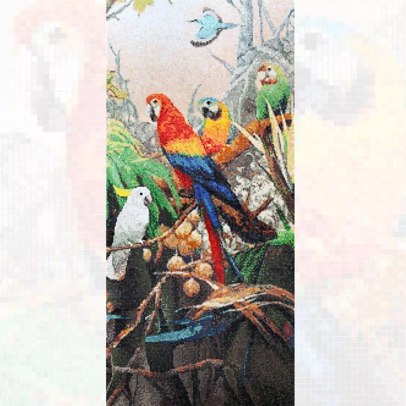 Mosaico Di Vetro Immagine Parrots 140x240cm