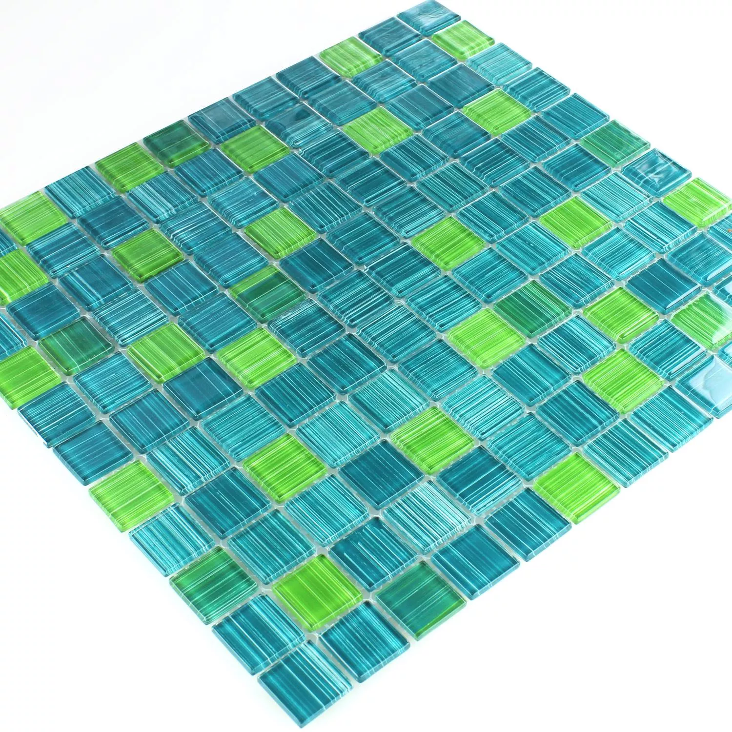 Mosaico Striscia Vetro Verde Mix