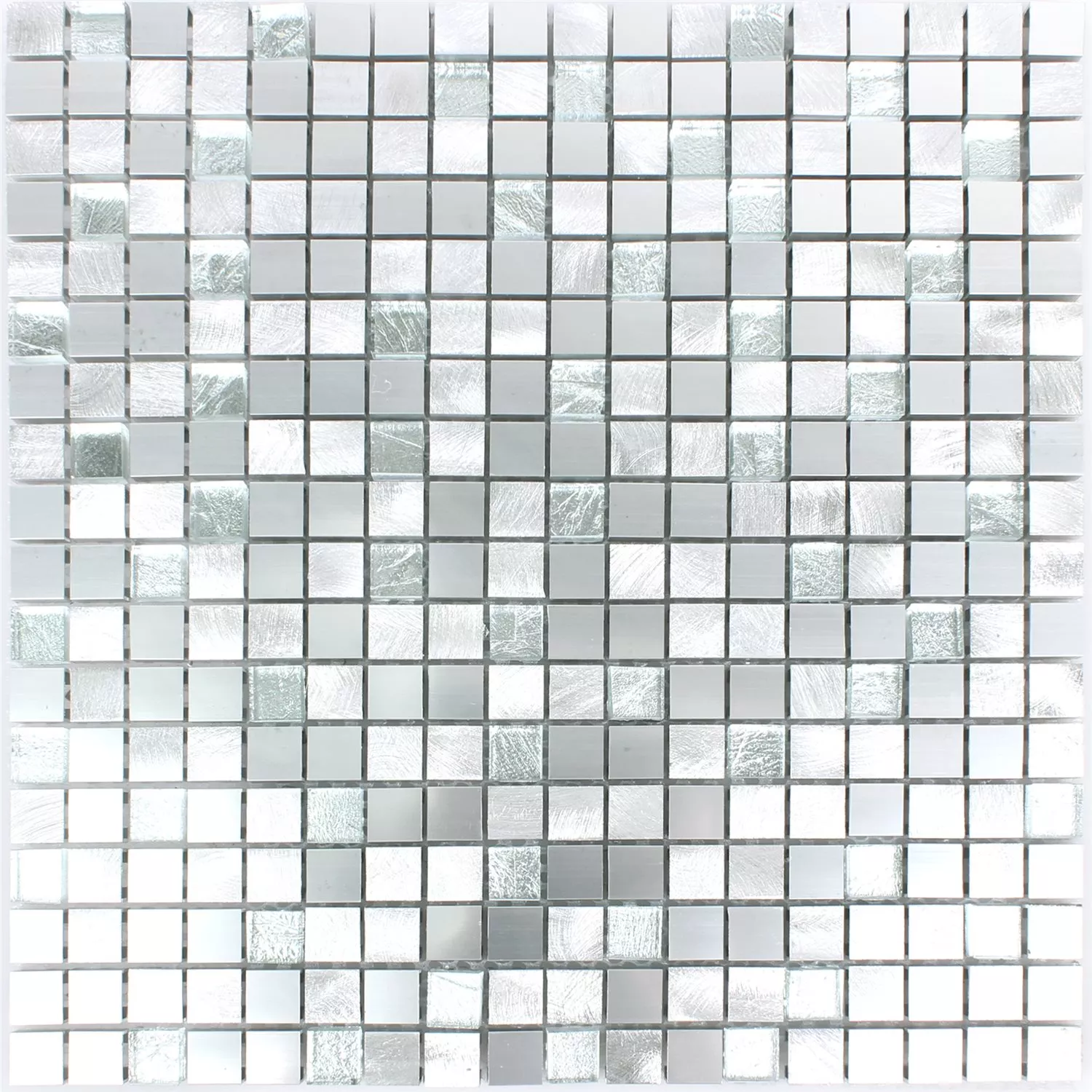 Campione Mosaico Lissabon Alluminio Vetro Mix Argento