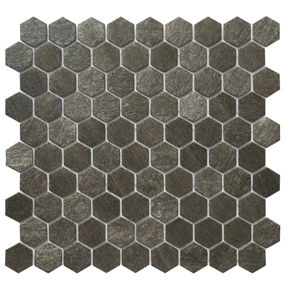 Mosaico Di Vetro Piastrelle Trend-Vi Esagono 2124 Grigio Scuro