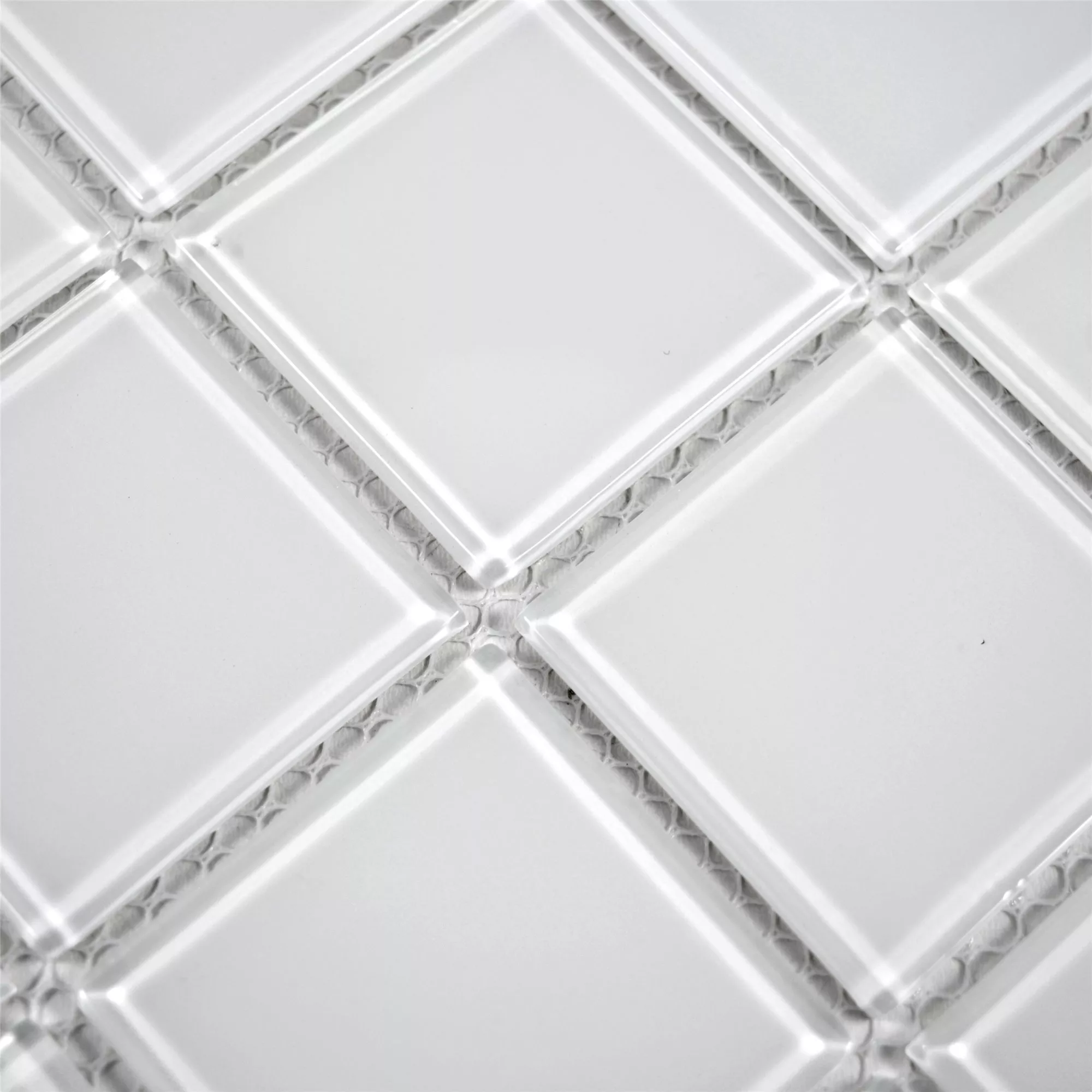 Mosaico Di Vetro Piastrella Brahma Super Bianco Uni
