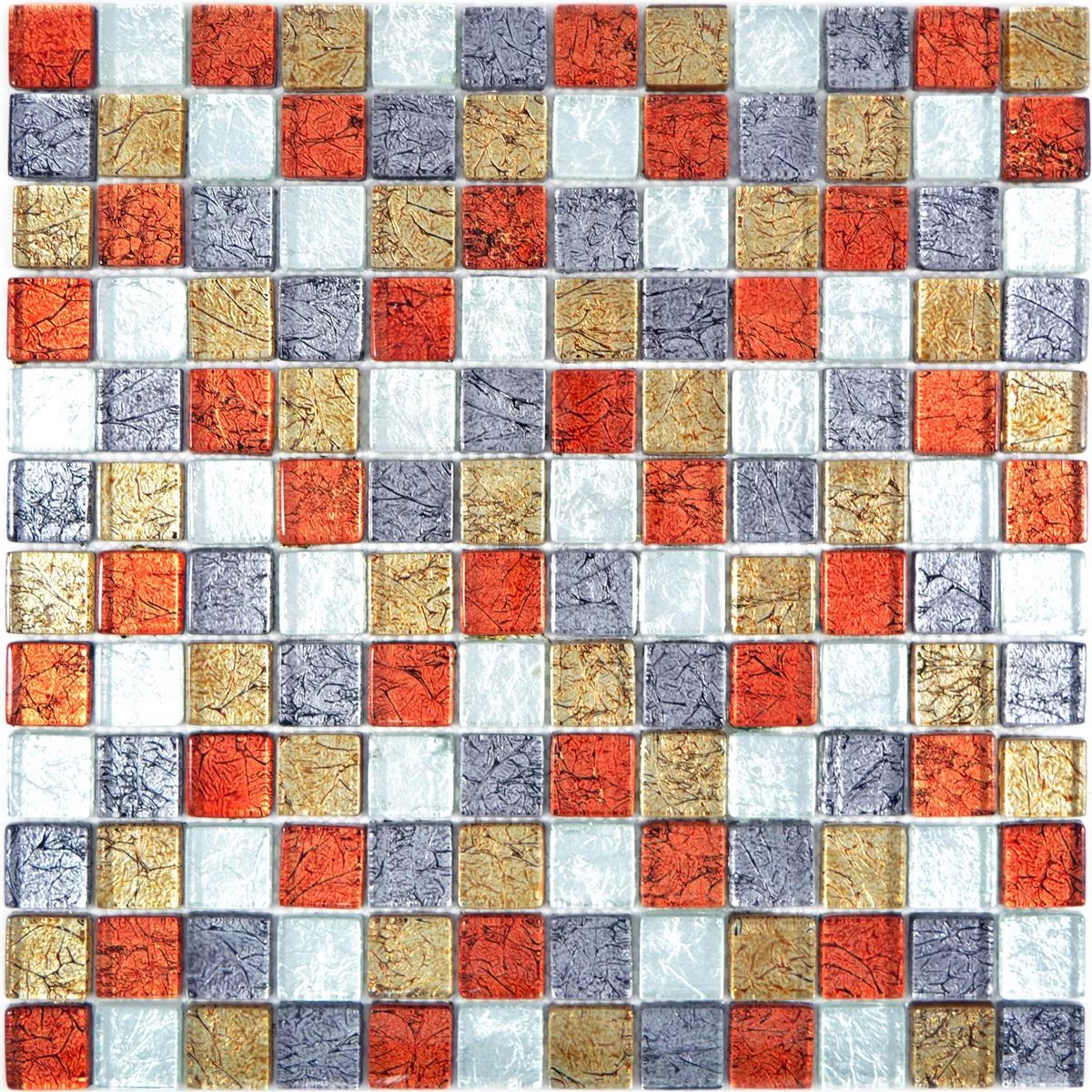 Mosaico Vetro Piastrella Curlew Nero  Quadrato 23