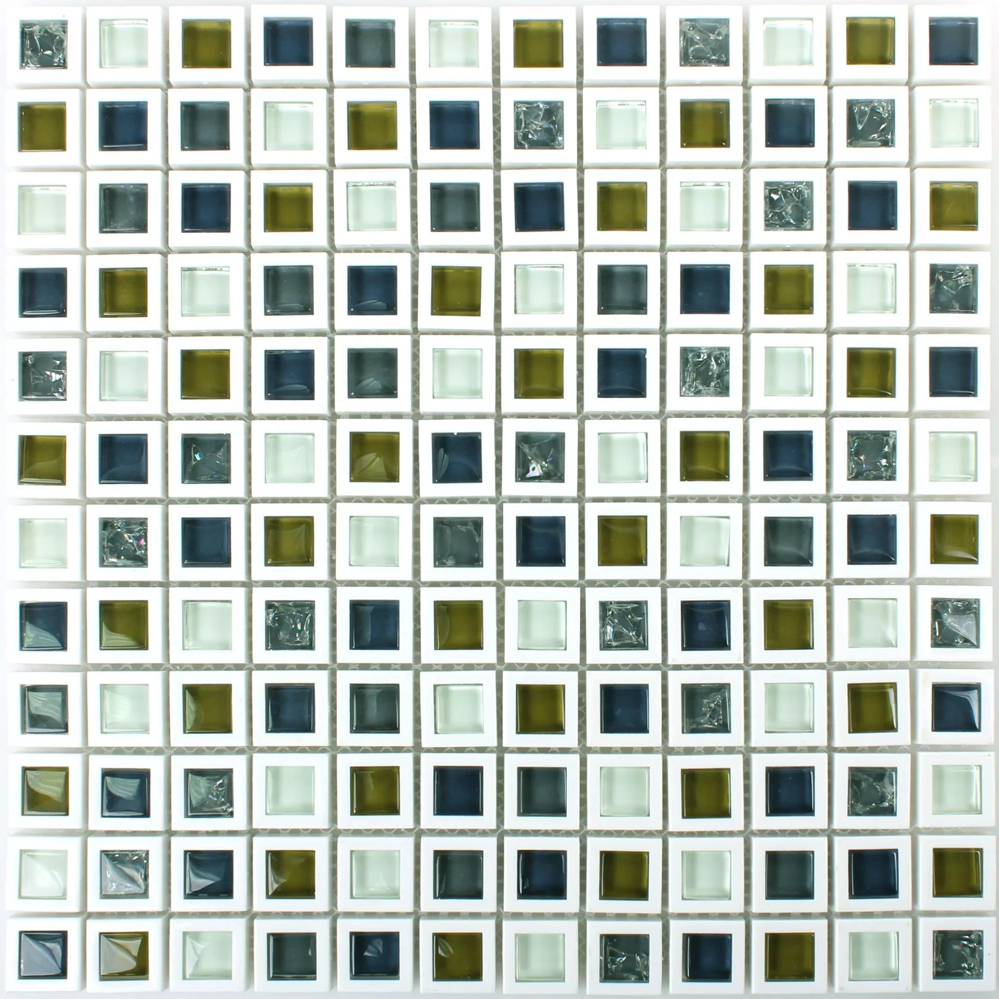 Vetro Plastica Mosaico Anatolia Verde Bianco