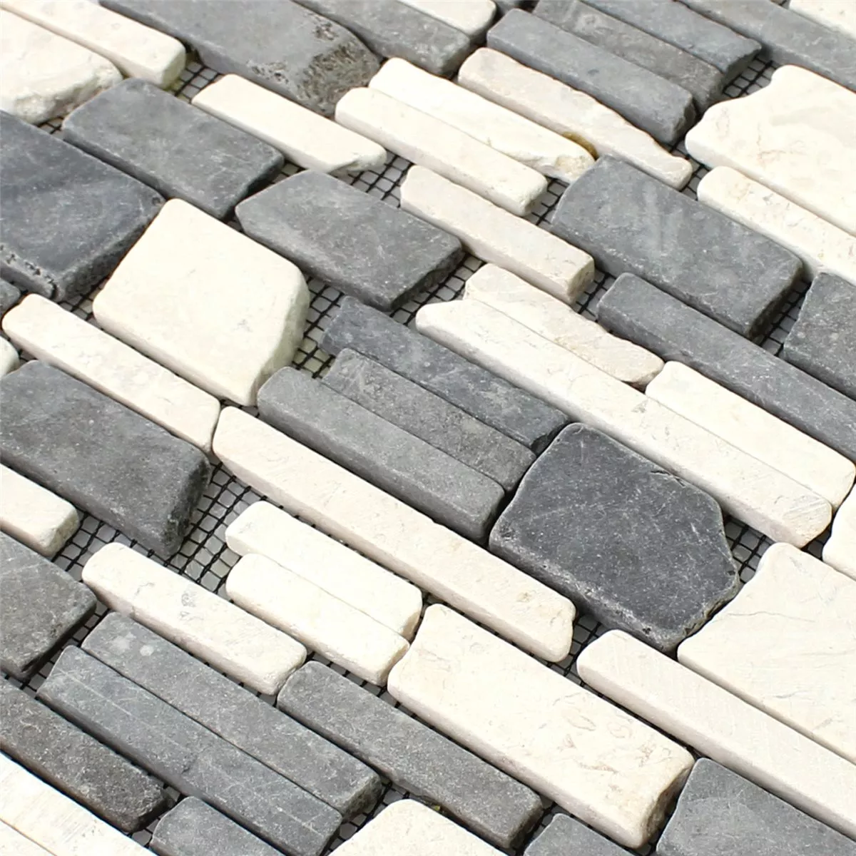 Campione Mosaico Marmo Pietra Naturale Brick Biancone Java