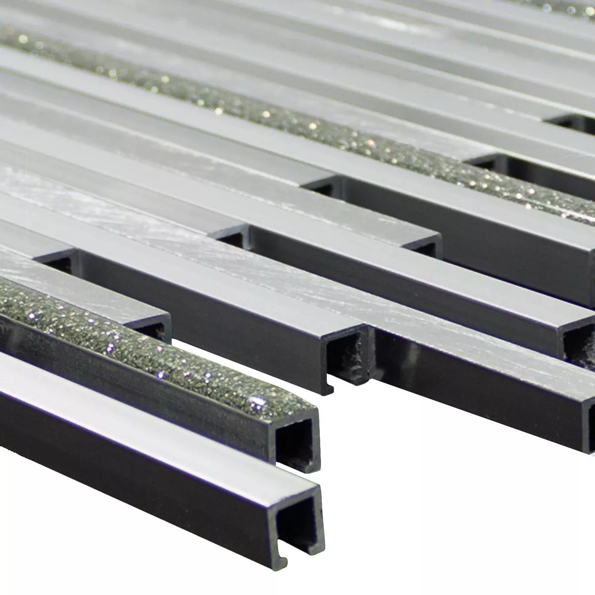 Alluminio Metallo Mosaico Bilbao Stripes Argento Alluminio Metallo Mosaico Bilbao Stripes Argento