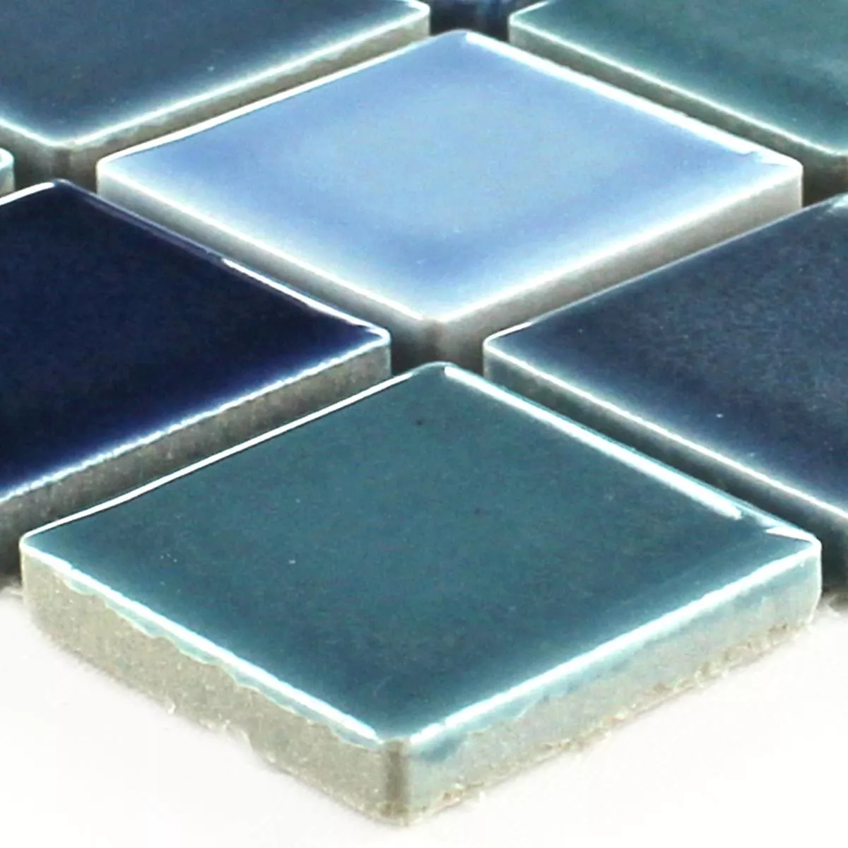Campione Mosaico Ceramica Blu Mix Lucida