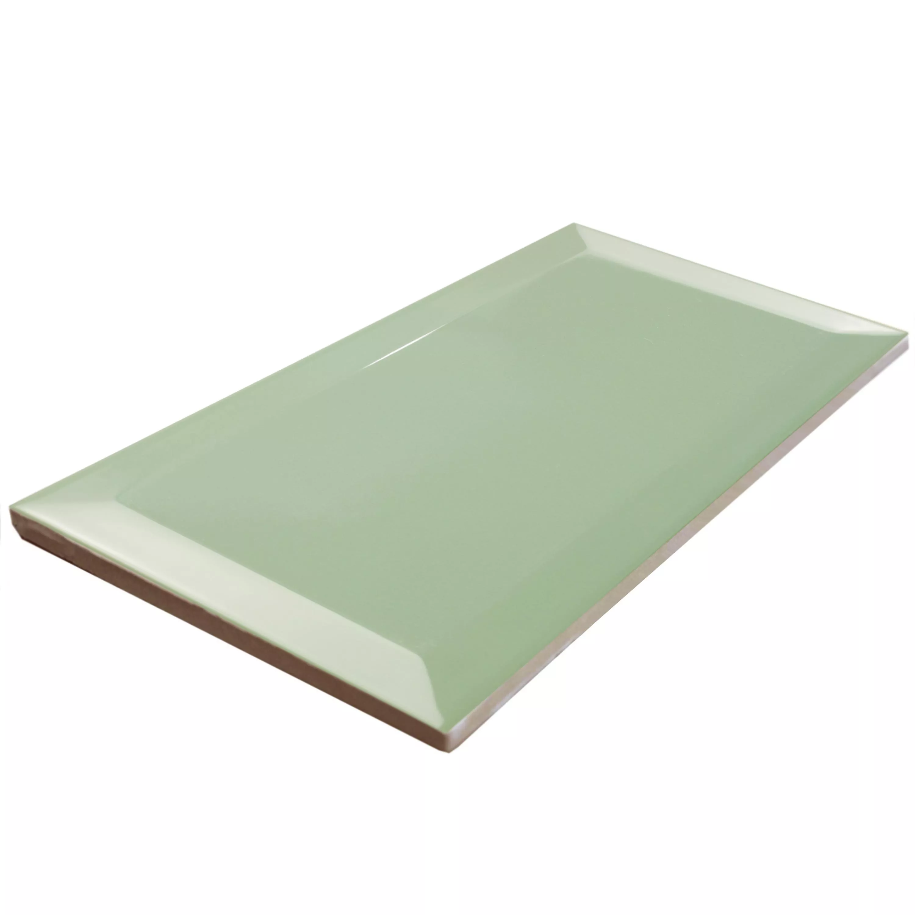 Campione Metro Rivestimenti Brussel Sfaccettatura 10x20x0,7cm Verde