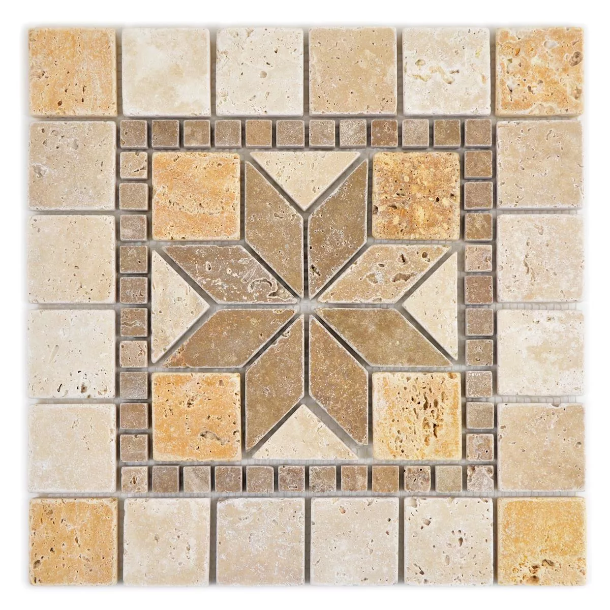 Pietra Naturale Rosone Volney Beige Marrone Oro 30x30cm Pietra Naturale Rosone Volney Beige Marrone Oro 30x30cm