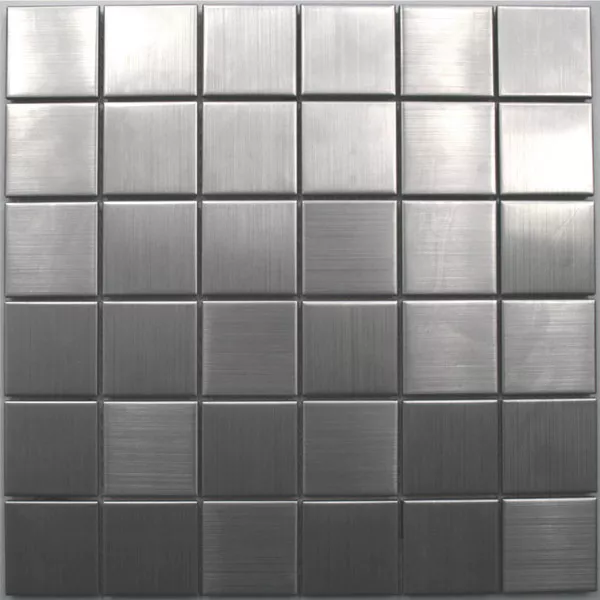 Mosaico Metallo Argento Spazzolato Piazza 48