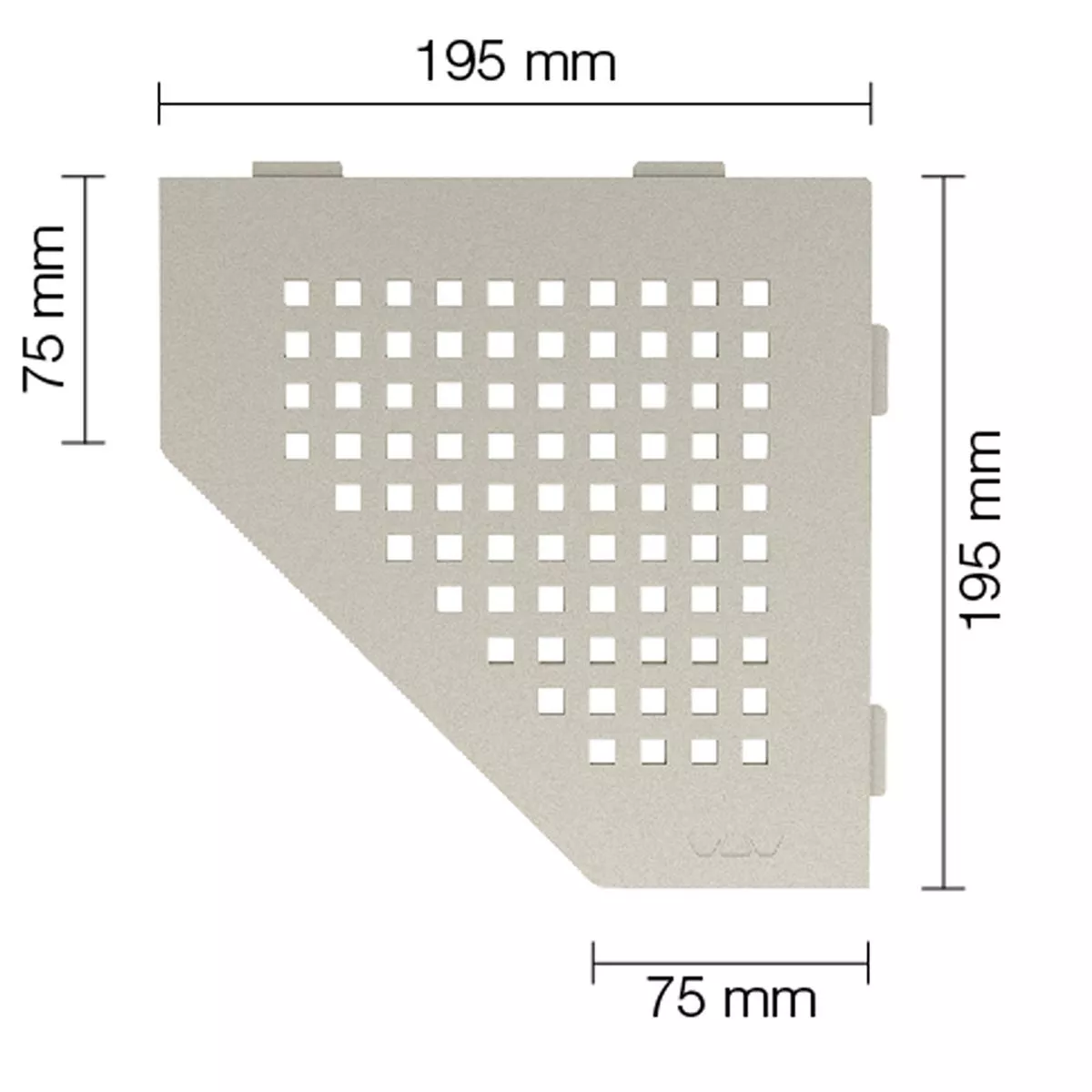 Mensola a muro Mensola per doccia Schlüter 5eck 19,5x19,5 cm quadrata Crema