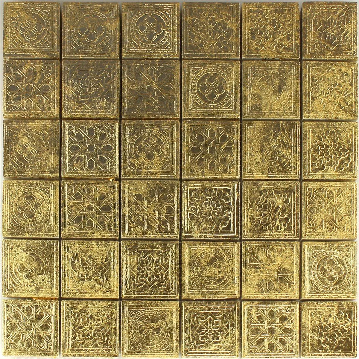 Mosaico Ceramica Oro 48x48x10mm