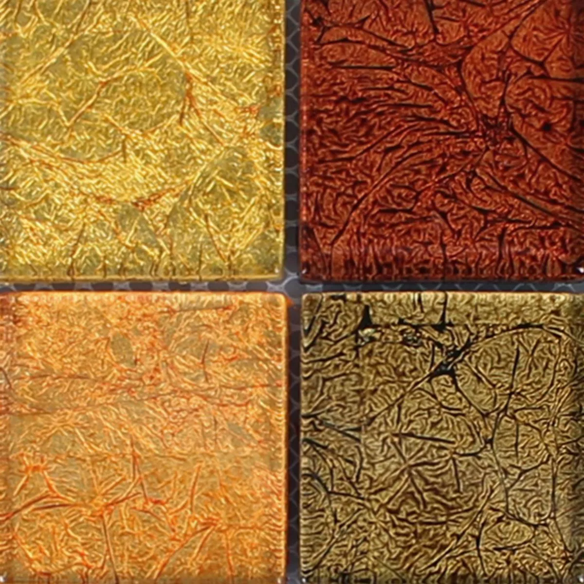 Campione Mosaico Vetro Piastrella Curlew Giallo Arancione 