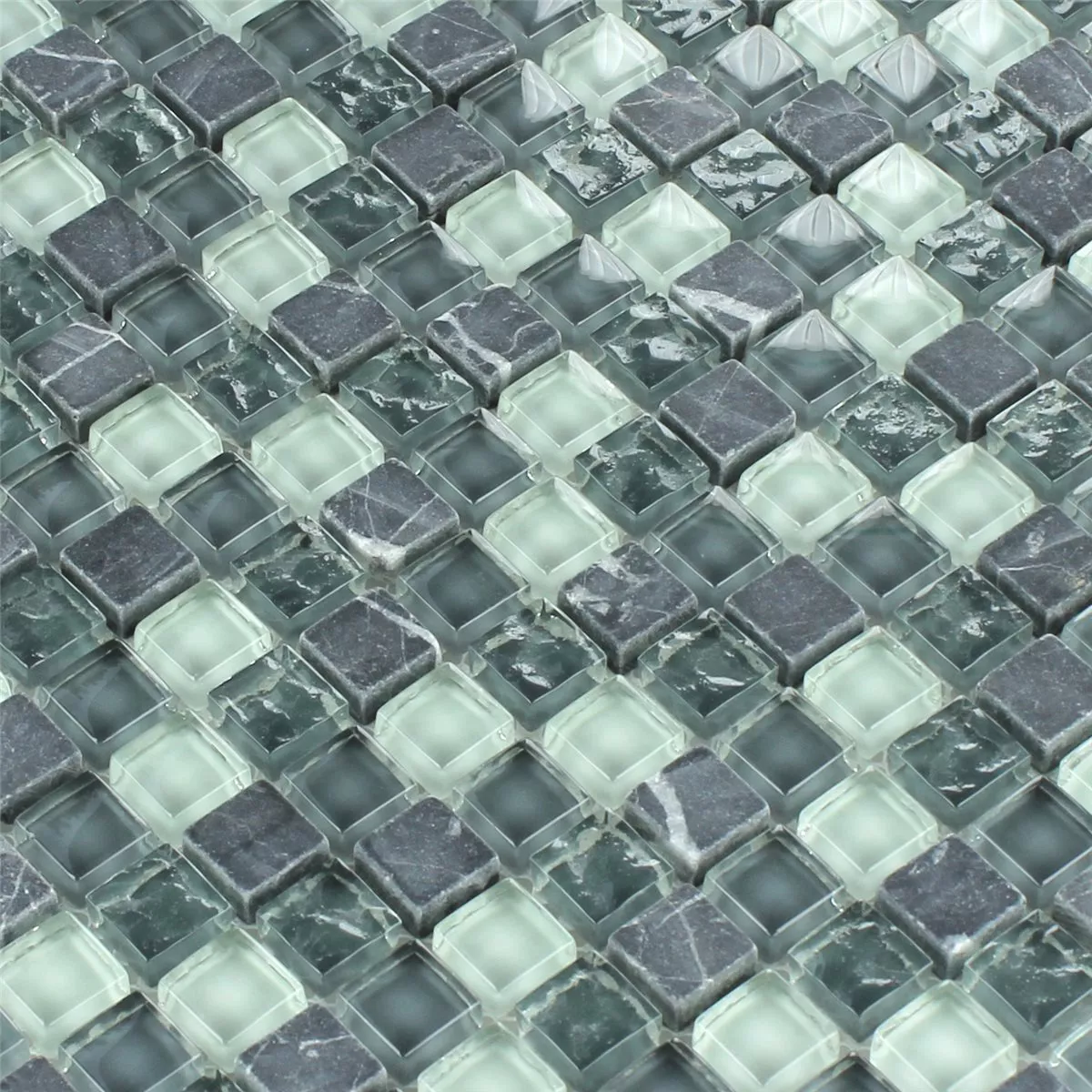 Mosaico Vetro Marmo Grigio Mix