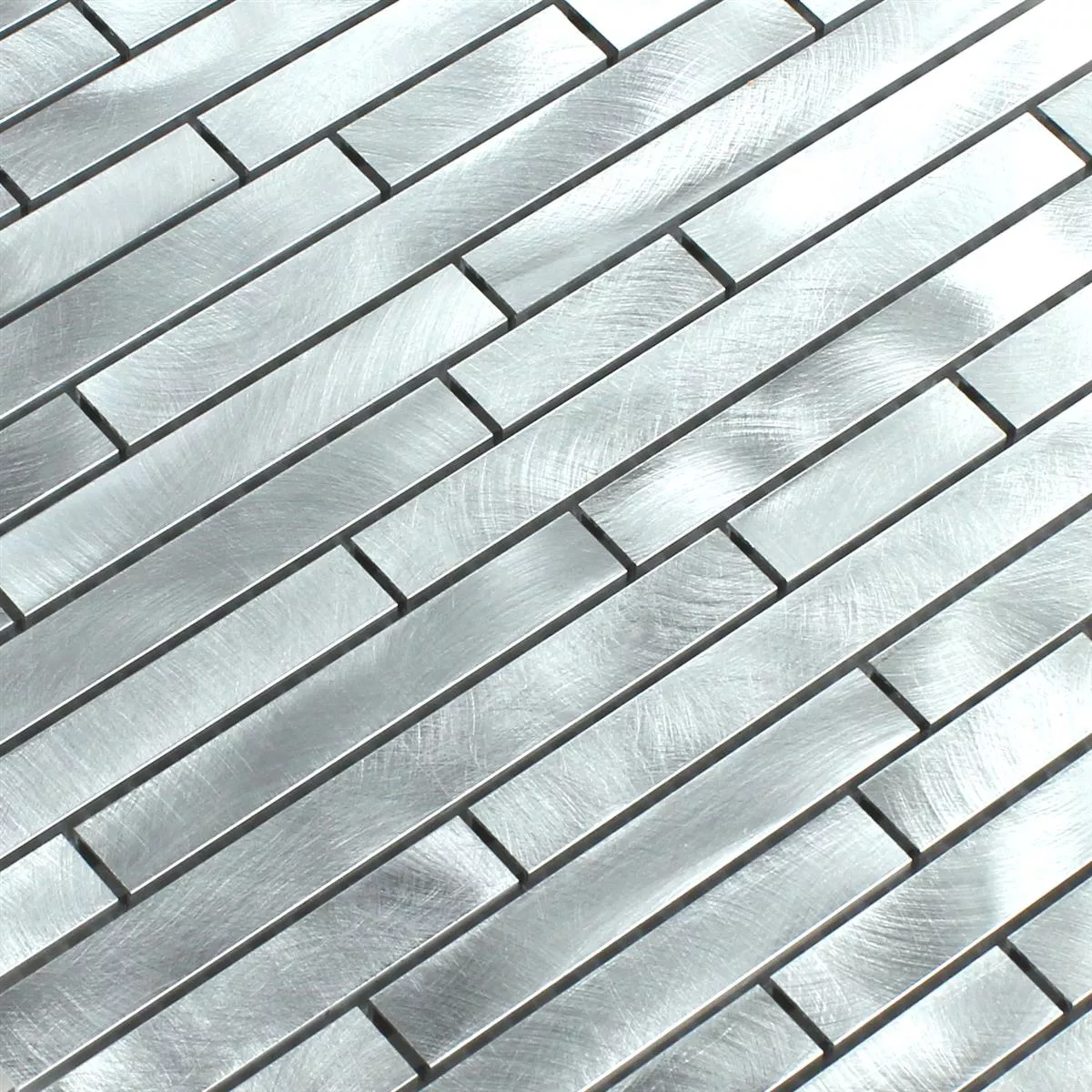 Campione Mosaico Alluminio Metallo Argento Mix