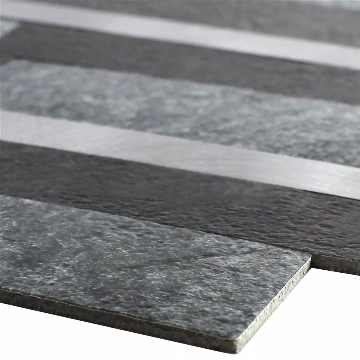 Vinile Mosaico Mirbach Autoadesivo Nero Argento