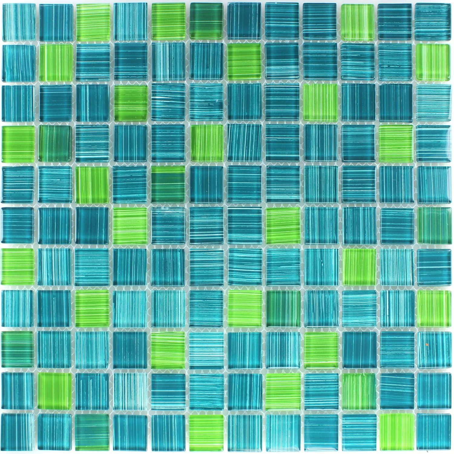 Mosaico Striscia Vetro Verde Mix