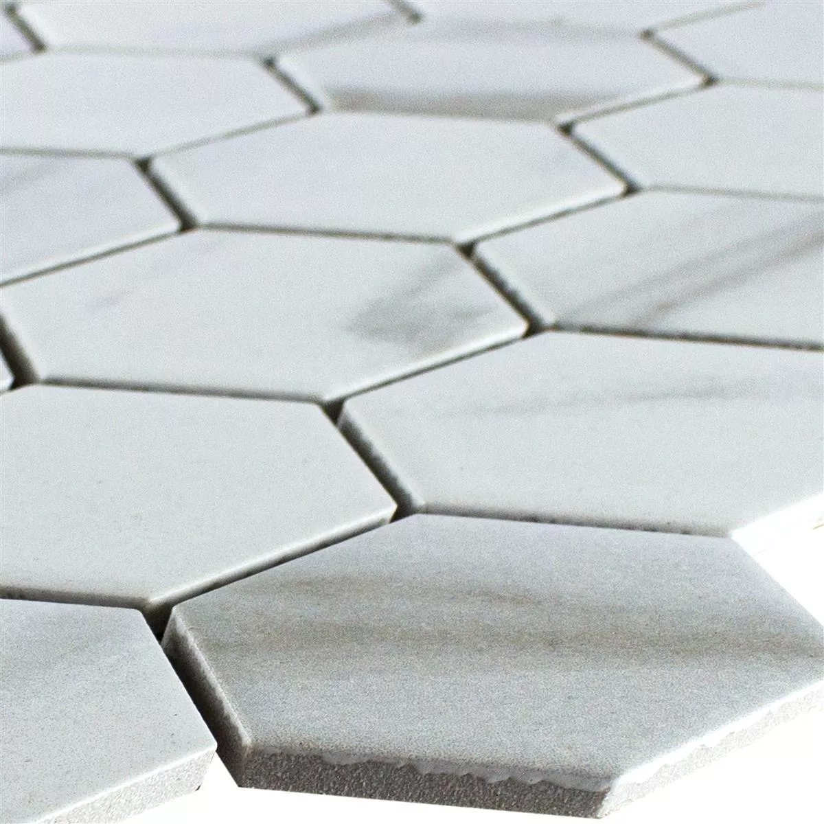 Ceramica Mosaico Hilgard Pietra Ottica Esagono Calacatta