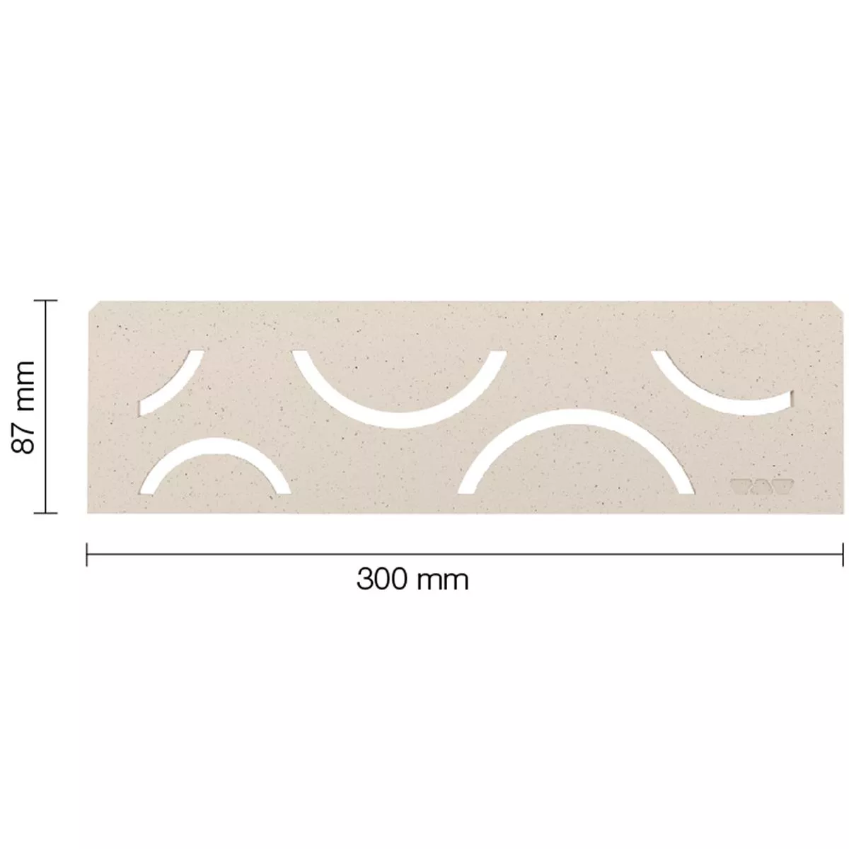 Mensola a muro di nicchia Schlüter rettangolare 30x8,7 cm curva avorio