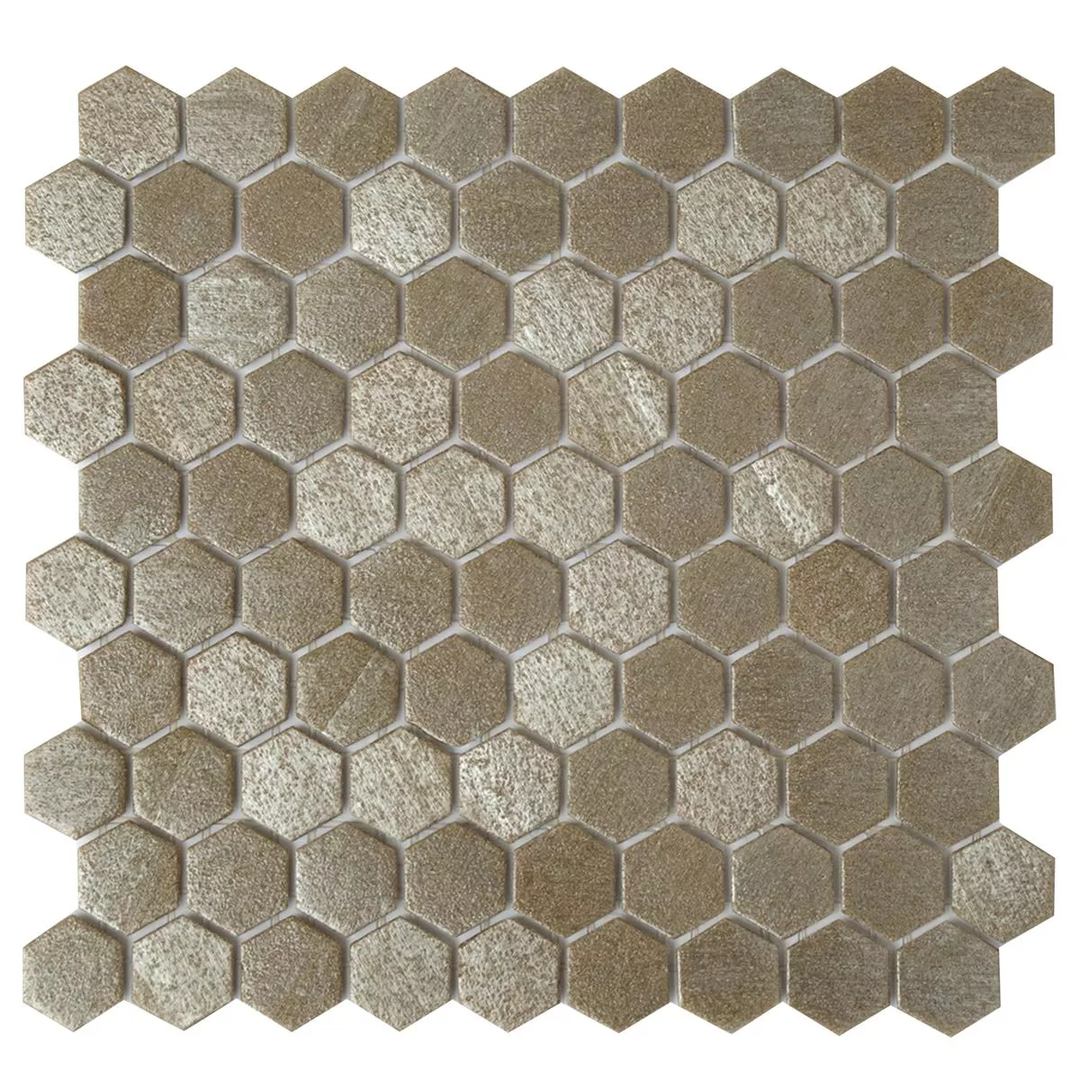 Mosaico Di Vetro Piastrelle Trend-Vi Esagono 2120 Marrone Chiaro