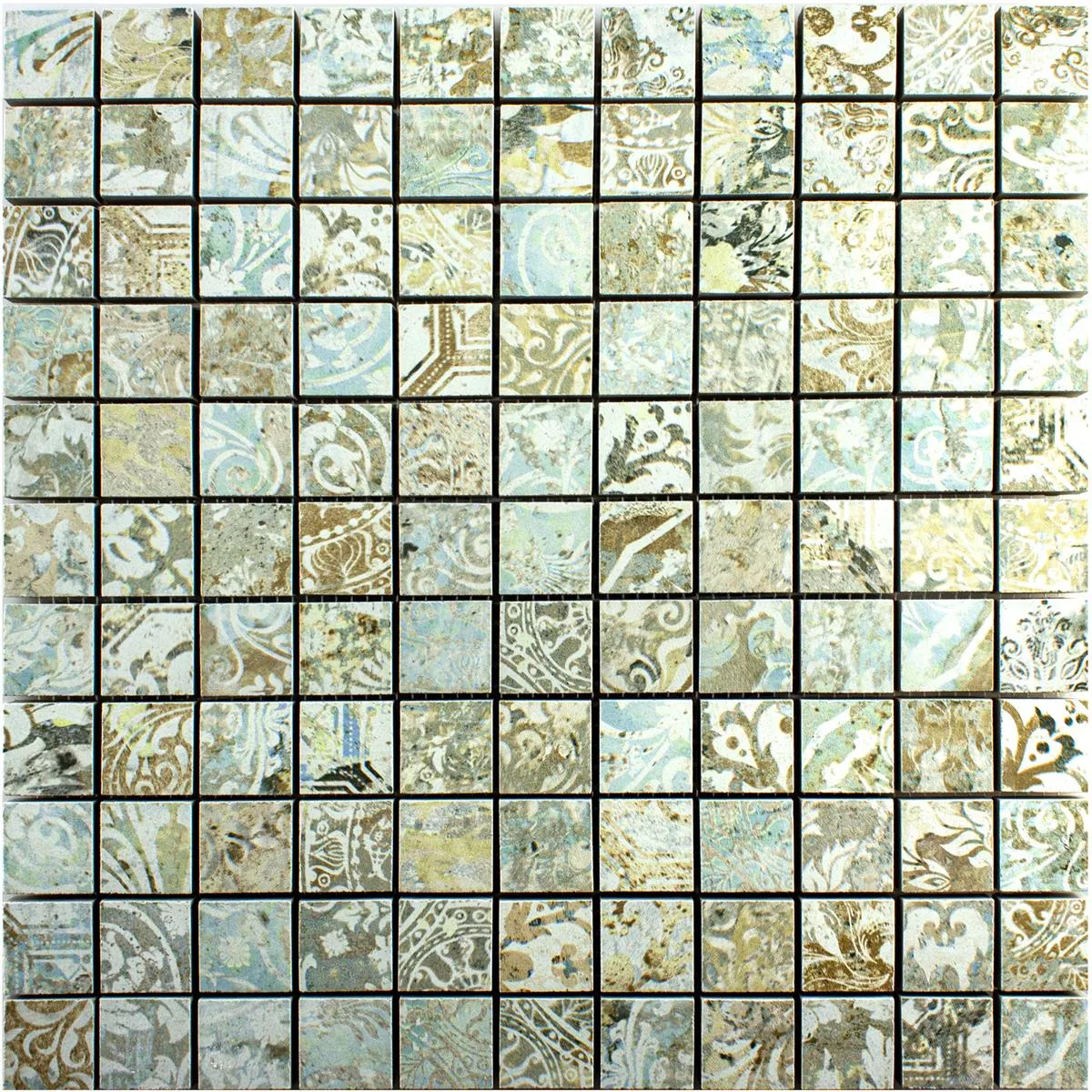 Ceramica Mosaico Piastrelle Bellona Effetto Di Colore Chiaro 25x25mm